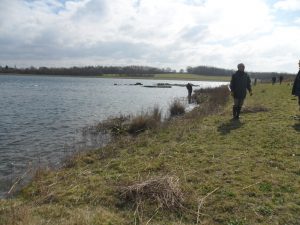 Whilst some members were on the islands other were lowering the vegetation at the waters edge.